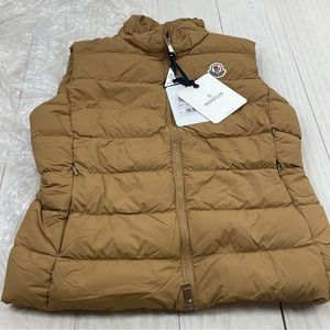 Authentic MONCLER Down Nylon Ghany Vest camel brown Women MONCLER Sz 2 = S/M